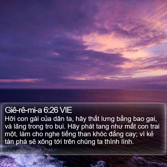Giê-rê-mi-a 6:26 VIE Bible Study
