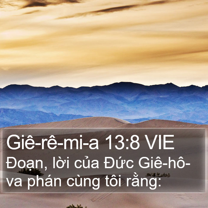 Giê-rê-mi-a 13:8 VIE Bible Study