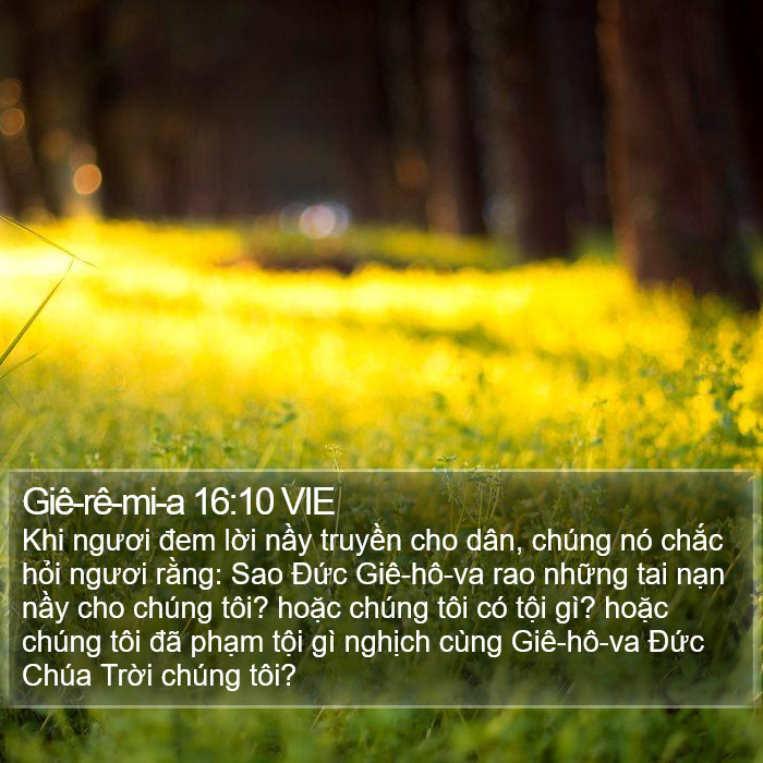 Giê-rê-mi-a 16:10 VIE Bible Study