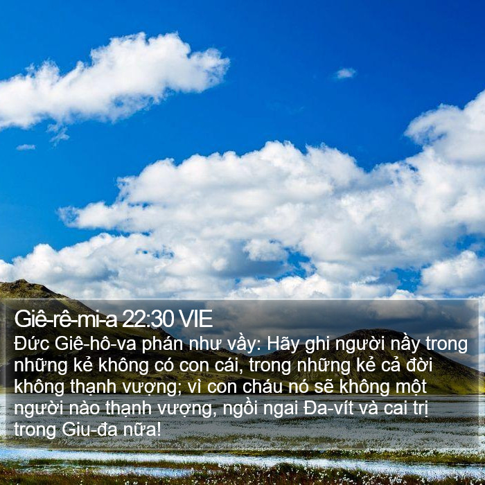 Giê-rê-mi-a 22:30 VIE Bible Study