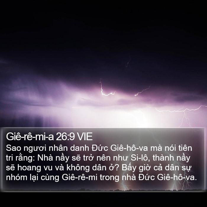 Giê-rê-mi-a 26:9 VIE Bible Study