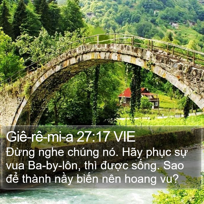 Giê-rê-mi-a 27:17 VIE Bible Study