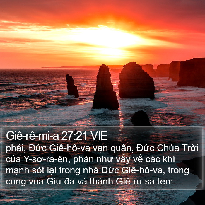 Giê-rê-mi-a 27:21 VIE Bible Study