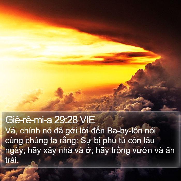 Giê-rê-mi-a 29:28 VIE Bible Study