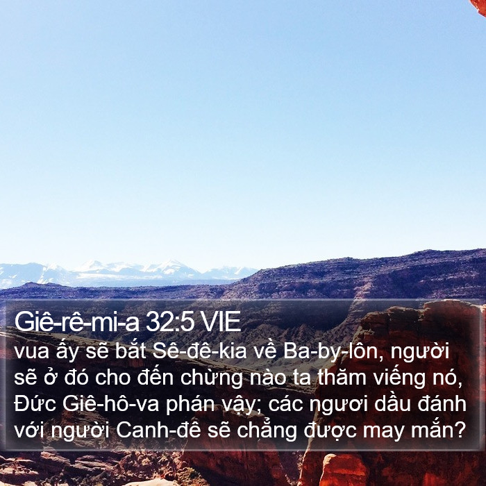 Giê-rê-mi-a 32:5 VIE Bible Study