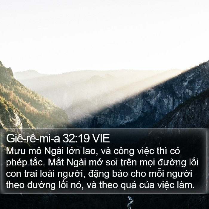 Giê-rê-mi-a 32:19 VIE Bible Study