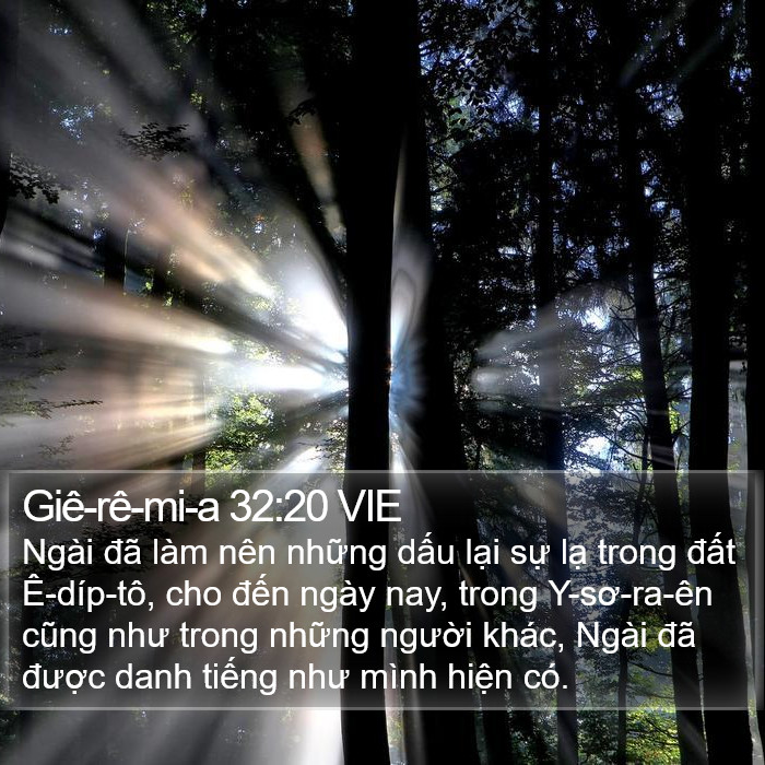 Giê-rê-mi-a 32:20 VIE Bible Study