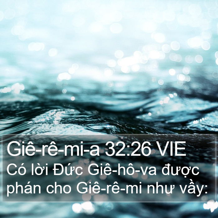 Giê-rê-mi-a 32:26 VIE Bible Study