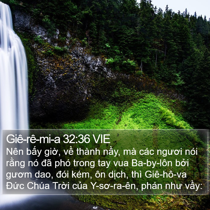 Giê-rê-mi-a 32:36 VIE Bible Study