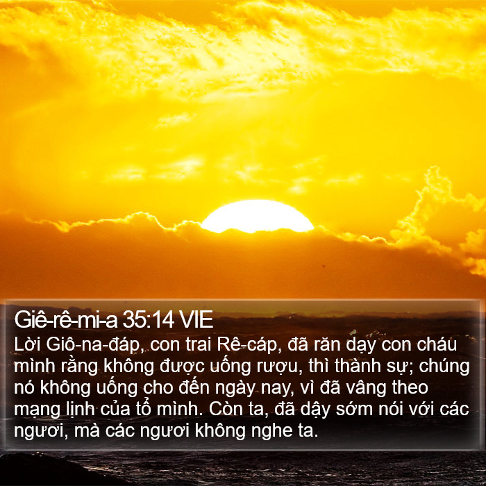 Giê-rê-mi-a 35:14 VIE Bible Study