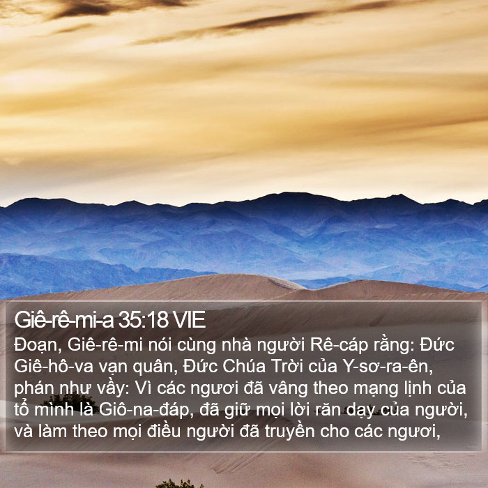 Giê-rê-mi-a 35:18 VIE Bible Study