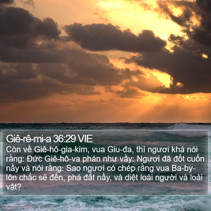 Giê-rê-mi-a 36:29 VIE Bible Study