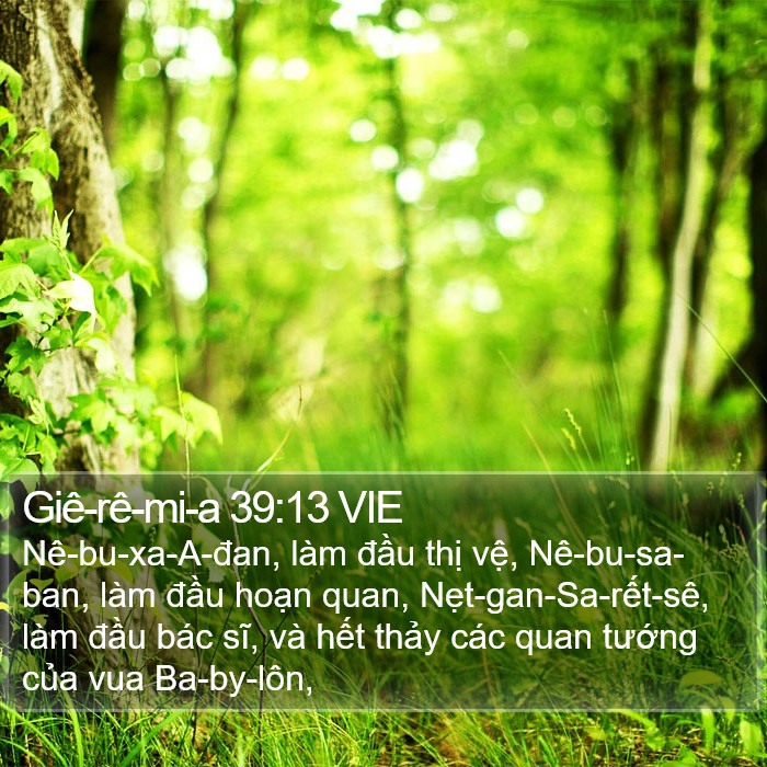 Giê-rê-mi-a 39:13 VIE Bible Study