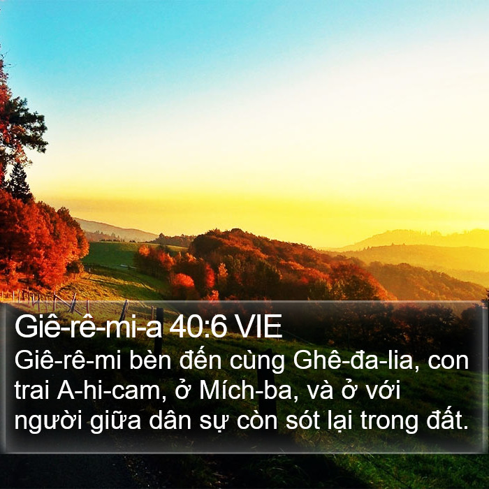 Giê-rê-mi-a 40:6 VIE Bible Study