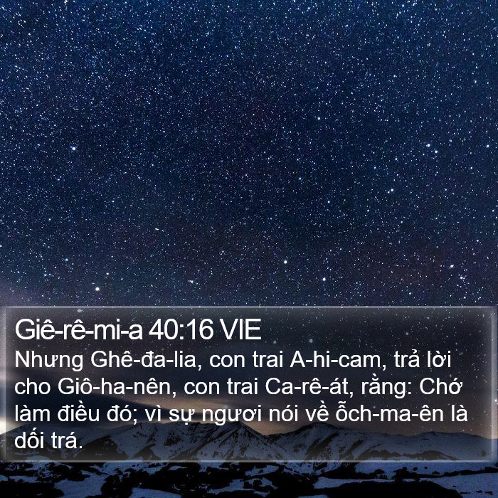 Giê-rê-mi-a 40:16 VIE Bible Study