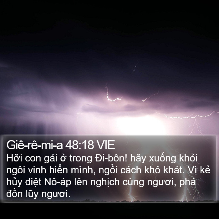 Giê-rê-mi-a 48:18 VIE Bible Study