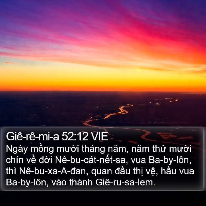 Giê-rê-mi-a 52:12 VIE Bible Study