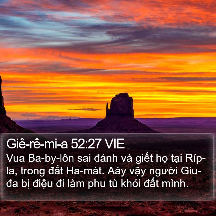 Giê-rê-mi-a 52:27 VIE Bible Study