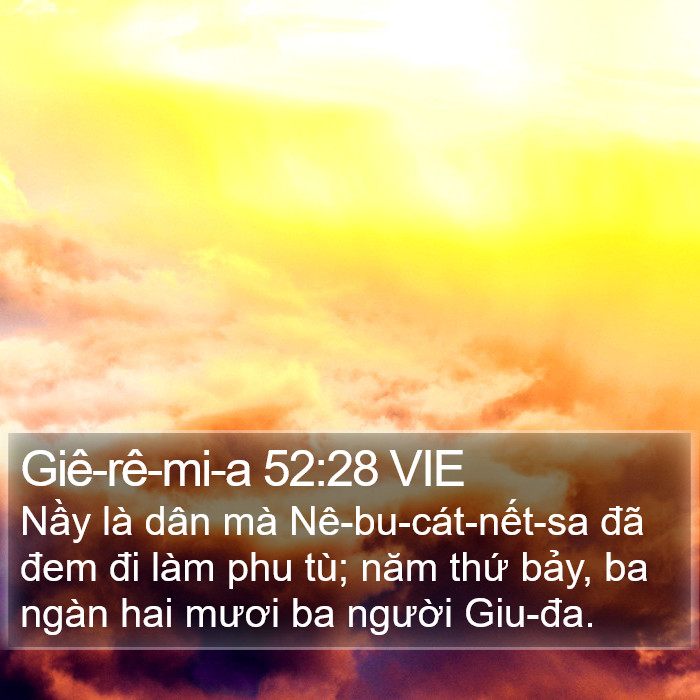 Giê-rê-mi-a 52:28 VIE Bible Study