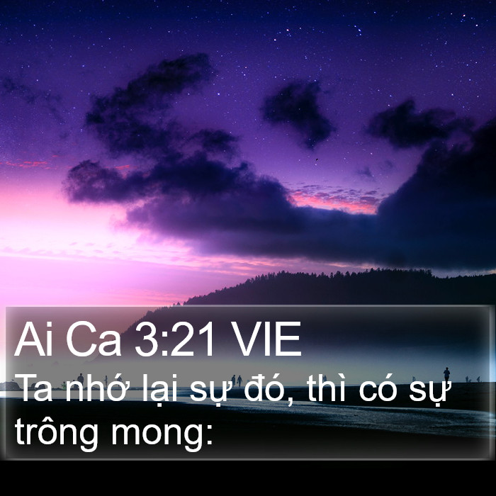 Ai Ca 3:21 VIE Bible Study