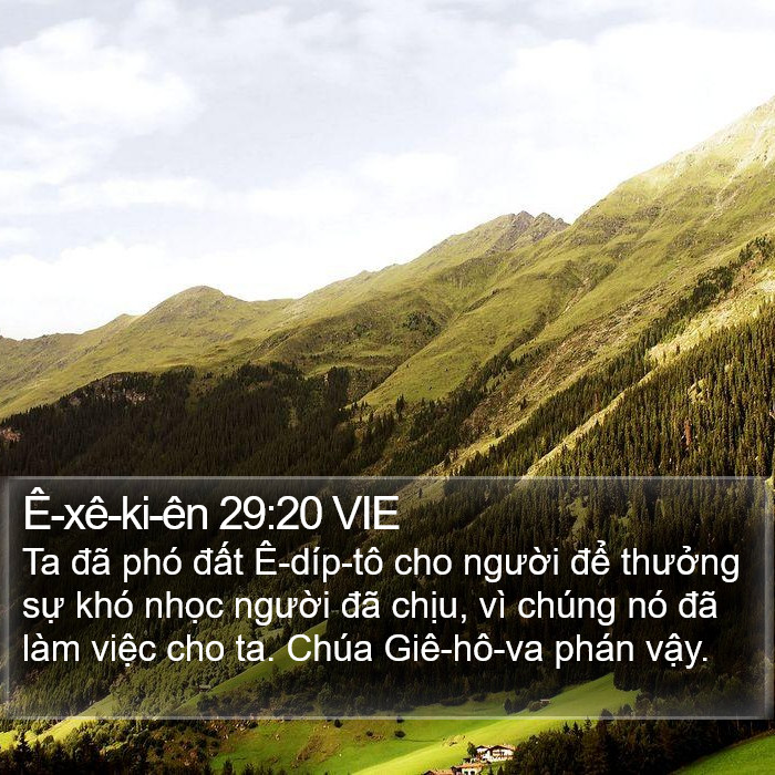 Ê-xê-ki-ên 29:20 VIE Bible Study