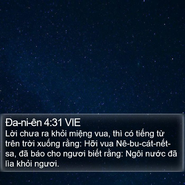 Ða-ni-ên 4:31 VIE Bible Study