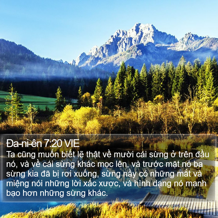 Ða-ni-ên 7:20 VIE Bible Study