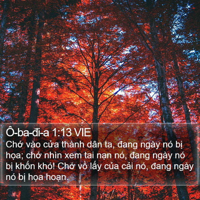 Ô-ba-đi-a 1:13 VIE Bible Study