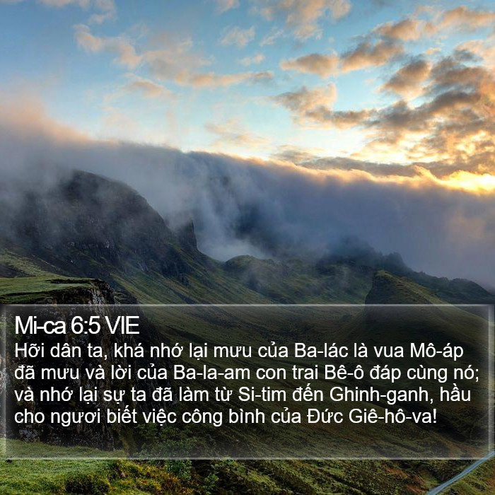 Mi-ca 6:5 VIE Bible Study