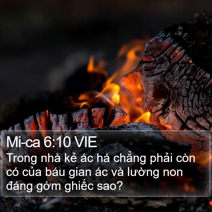 Mi-ca 6:10 VIE Bible Study