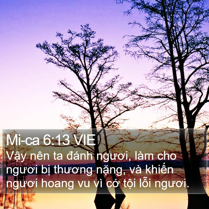 Mi-ca 6:13 VIE Bible Study