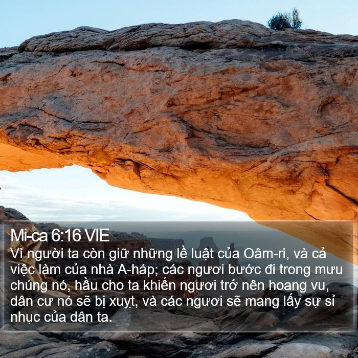 Mi-ca 6:16 VIE Bible Study