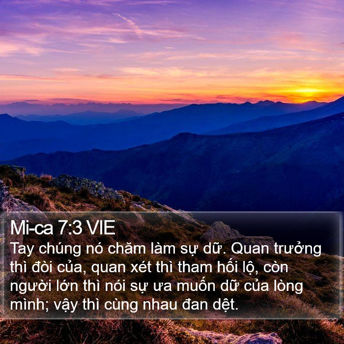 Mi-ca 7:3 VIE Bible Study