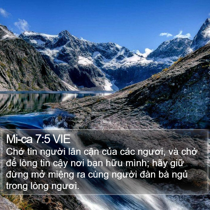 Mi-ca 7:5 VIE Bible Study