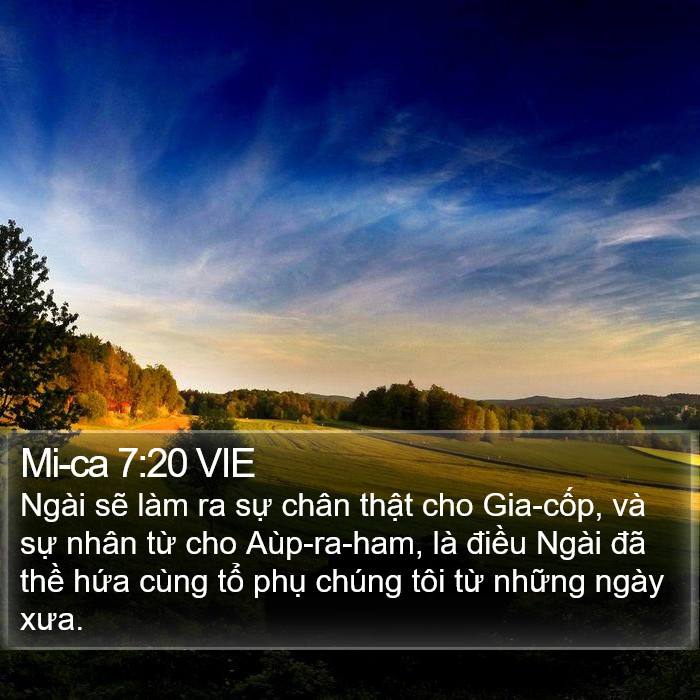 Mi-ca 7:20 VIE Bible Study