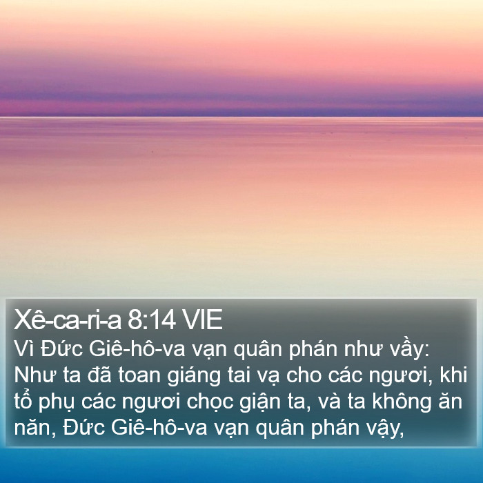 Xê-ca-ri-a 8:14 VIE Bible Study