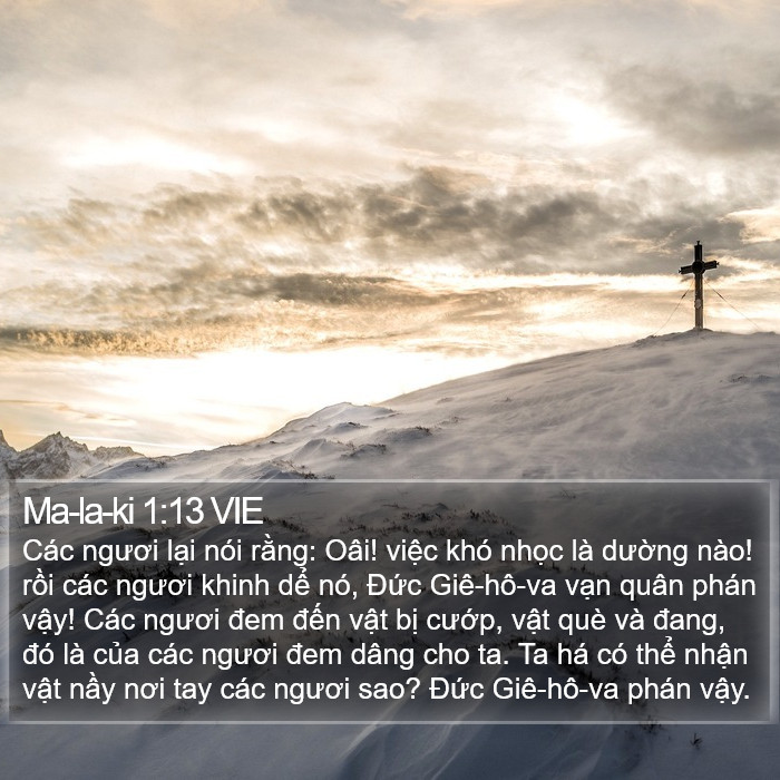 Ma-la-ki 1:13 VIE Bible Study