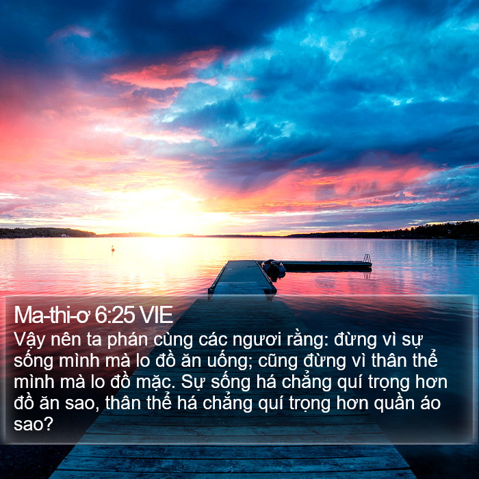 Ma-thi-ơ 6:25 VIE Bible Study