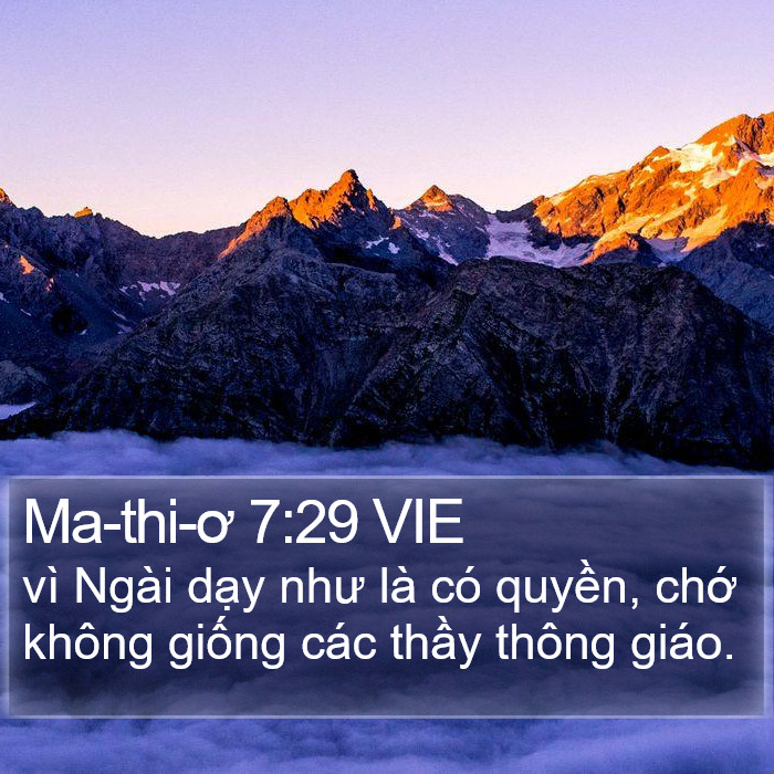 Ma-thi-ơ 7:29 VIE Bible Study