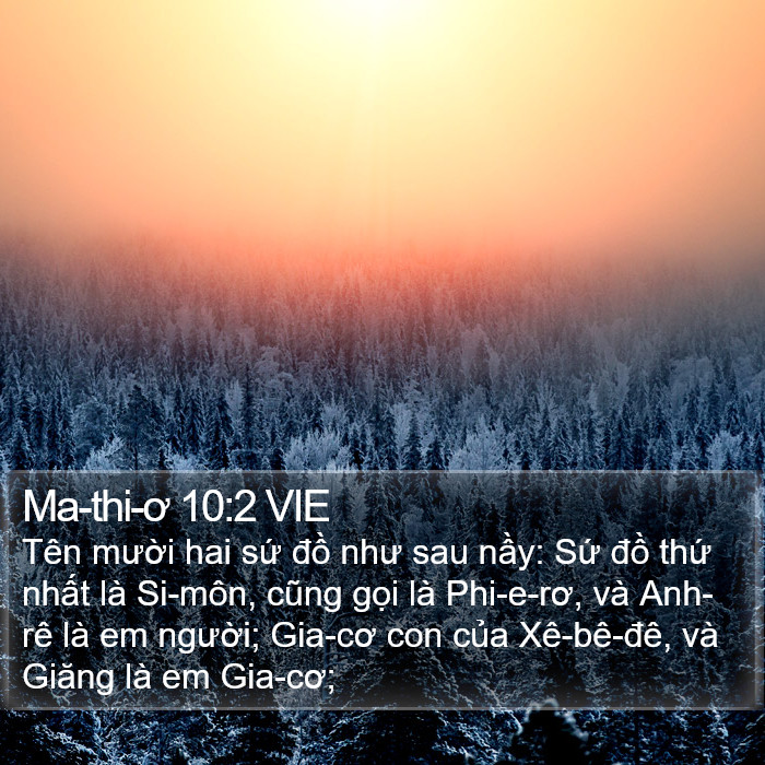Ma-thi-ơ 10:2 VIE Bible Study