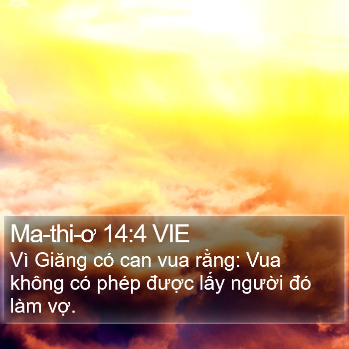 Ma-thi-ơ 14:4 VIE Bible Study