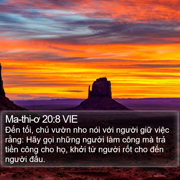 Ma-thi-ơ 20:8 VIE Bible Study