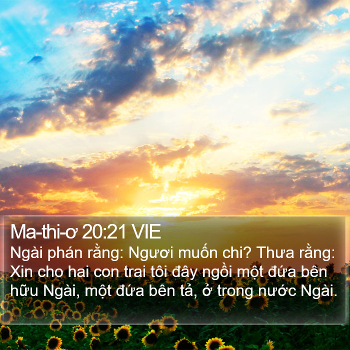 Ma-thi-ơ 20:21 VIE Bible Study