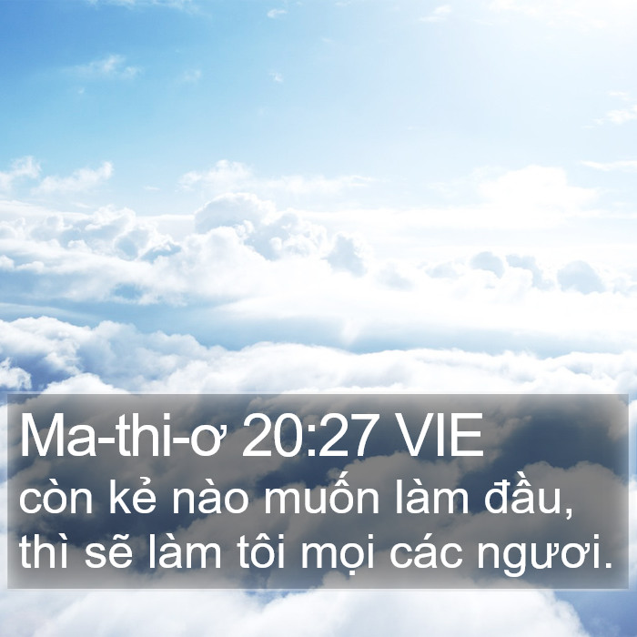 Ma-thi-ơ 20:27 VIE Bible Study
