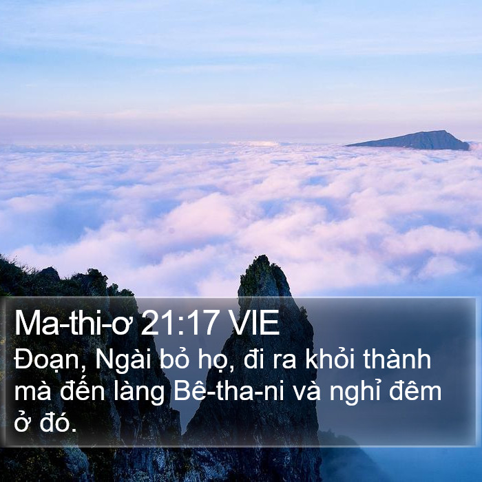 Ma-thi-ơ 21:17 VIE Bible Study