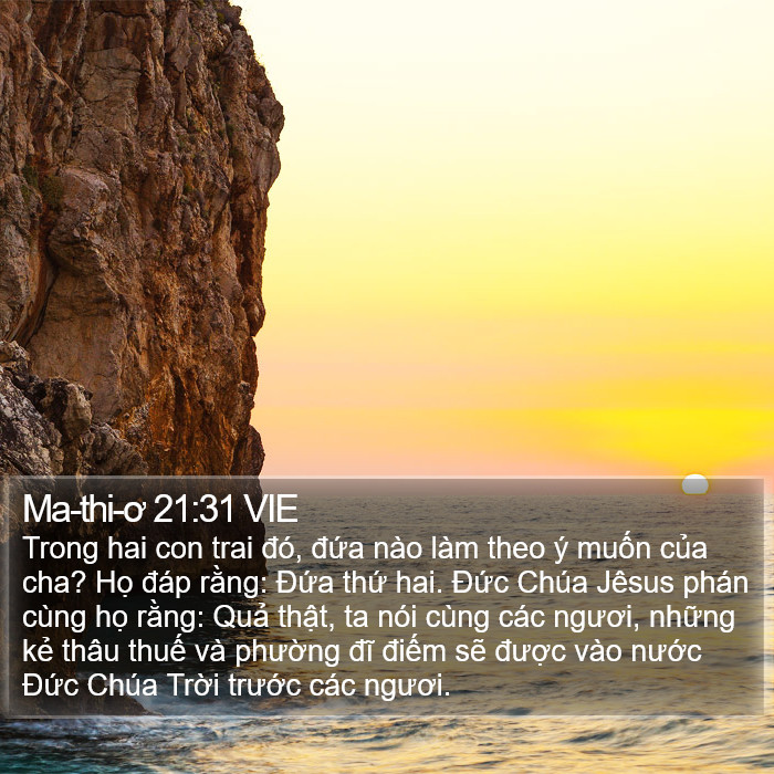 Ma-thi-ơ 21:31 VIE Bible Study