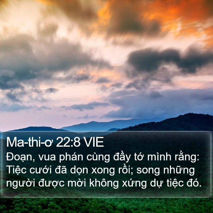 Ma-thi-ơ 22:8 VIE Bible Study