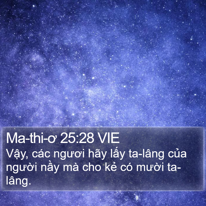 Ma-thi-ơ 25:28 VIE Bible Study