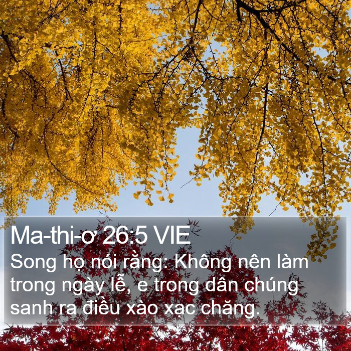 Ma-thi-ơ 26:5 VIE Bible Study