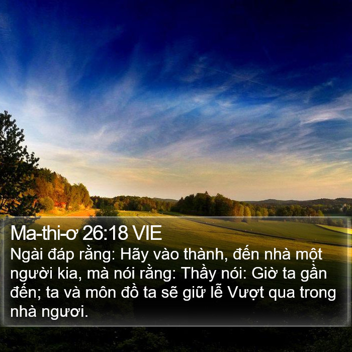 Ma-thi-ơ 26:18 VIE Bible Study